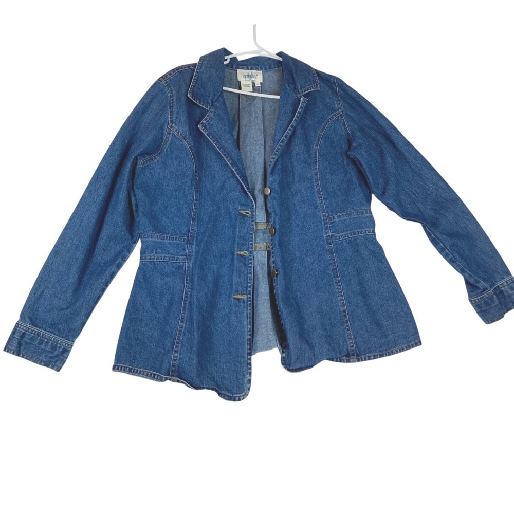 Agave‎ Denim Womens Denim Pocket Casual Denim Jacket Size Large